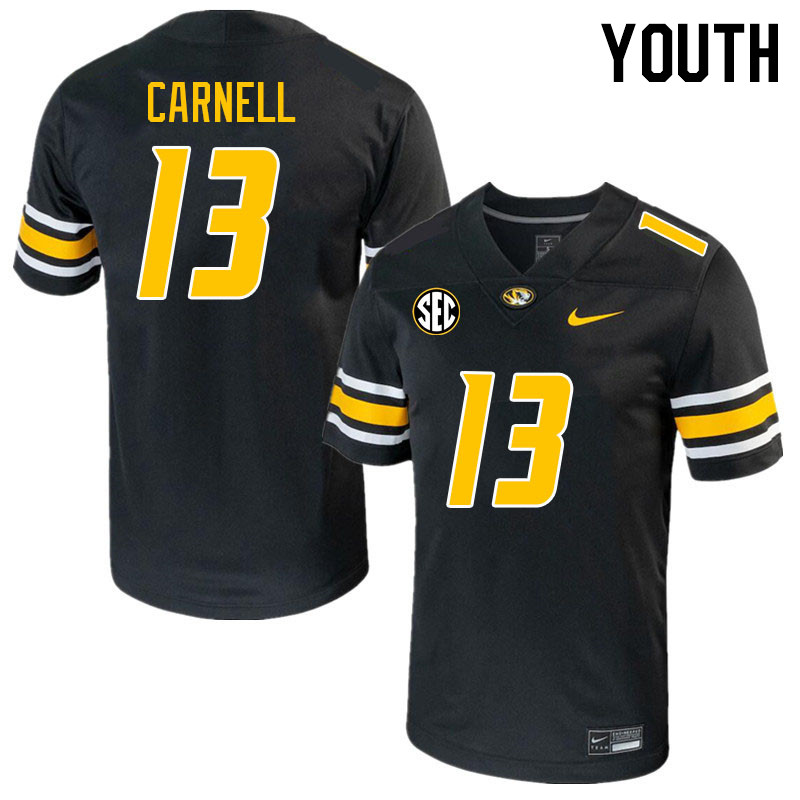 Youth #13 Daylan Carnell Missouri Tigers College 2023 Football Stitched Jerseys Sale-Black